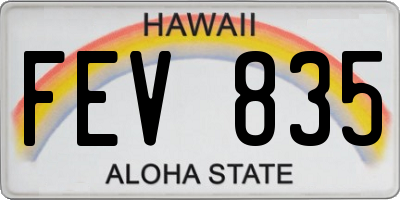 HI license plate FEV835