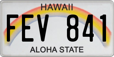 HI license plate FEV841