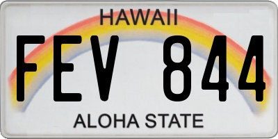 HI license plate FEV844