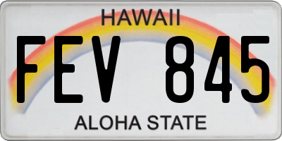 HI license plate FEV845