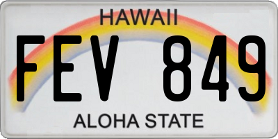 HI license plate FEV849