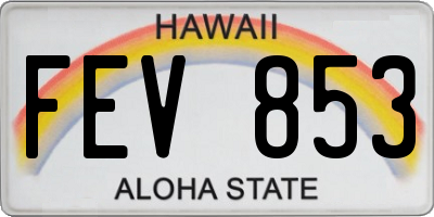 HI license plate FEV853