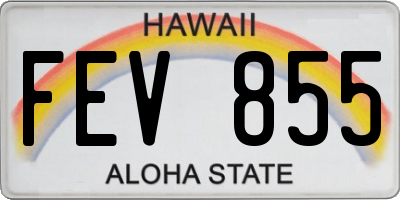 HI license plate FEV855