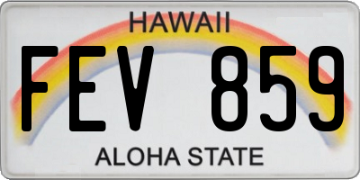 HI license plate FEV859