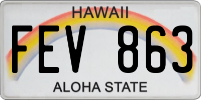 HI license plate FEV863