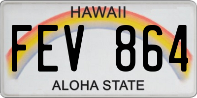 HI license plate FEV864