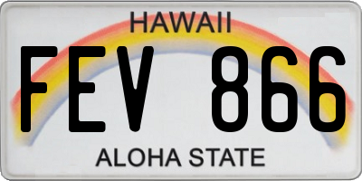 HI license plate FEV866