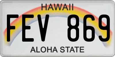 HI license plate FEV869