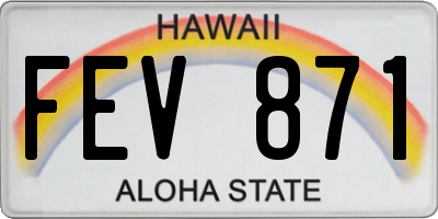 HI license plate FEV871