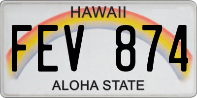 HI license plate FEV874