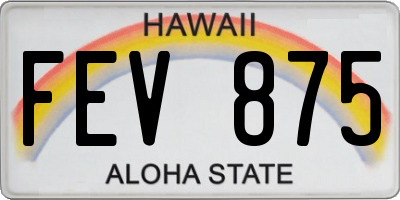 HI license plate FEV875