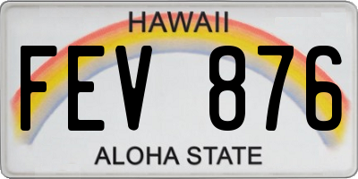 HI license plate FEV876