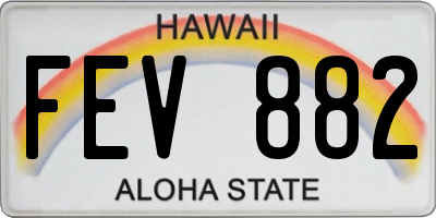 HI license plate FEV882