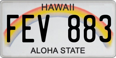 HI license plate FEV883