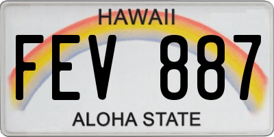 HI license plate FEV887