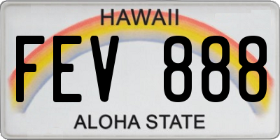 HI license plate FEV888