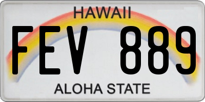 HI license plate FEV889