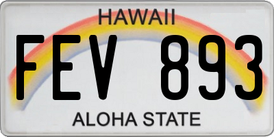 HI license plate FEV893