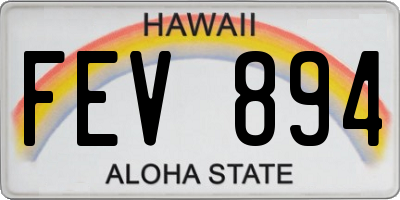 HI license plate FEV894
