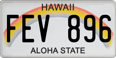 HI license plate FEV896