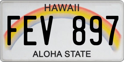 HI license plate FEV897
