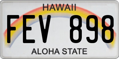 HI license plate FEV898