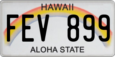 HI license plate FEV899