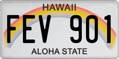 HI license plate FEV901