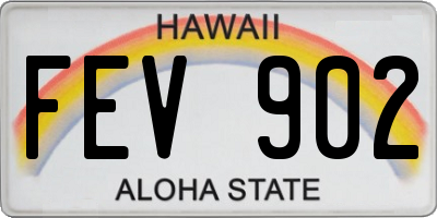 HI license plate FEV902