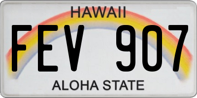HI license plate FEV907