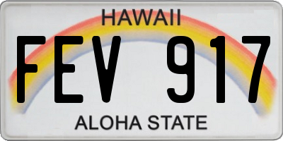 HI license plate FEV917