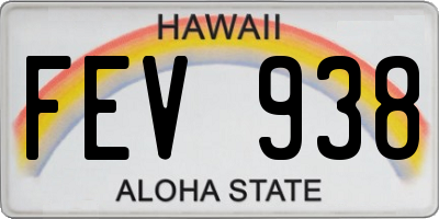 HI license plate FEV938