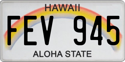 HI license plate FEV945