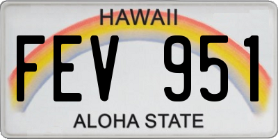 HI license plate FEV951