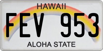 HI license plate FEV953