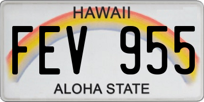 HI license plate FEV955