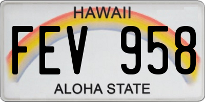 HI license plate FEV958