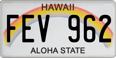 HI license plate FEV962
