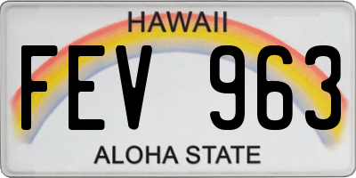 HI license plate FEV963