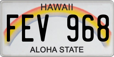 HI license plate FEV968