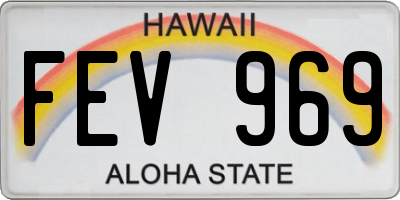 HI license plate FEV969