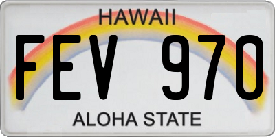 HI license plate FEV970