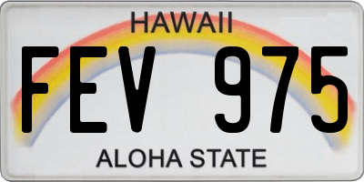 HI license plate FEV975