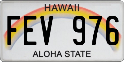 HI license plate FEV976