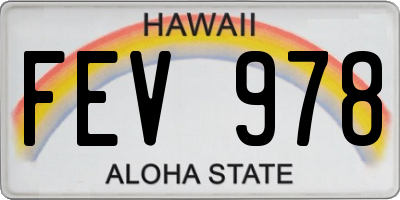 HI license plate FEV978
