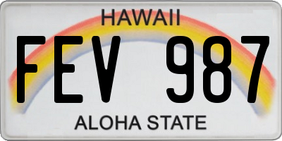 HI license plate FEV987