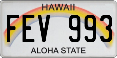 HI license plate FEV993