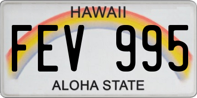 HI license plate FEV995