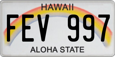 HI license plate FEV997