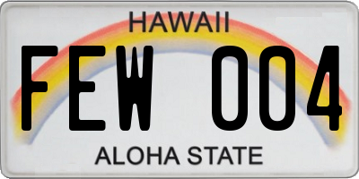 HI license plate FEW004